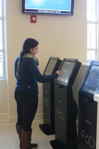 Annalisa places her first order in the new FӧD system (Charger Bulletin photo)