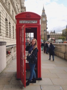 Classic London phone booth near Big Ben (Photo by Ashley Arminio/Charger Bulletin photo) 