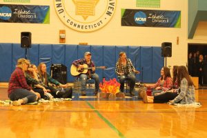 The Softball team perfomed “Wagon Wheel” at Chargers Got Talent (Photo by Erica Naugle / Charger Bulletin Photo)
