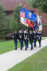 Members of the UNH ROTC program presented the colors at the beginning of the ceremony.  