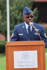 Darell Harper, an Air Force veteran and New York native, recounted his memories of Tuesday, Sept. 11, 2001. He vividly remembered the events that unfolded that day and recounted his disbelief of the attacks. “This is my city, and this can’t happen,” he remembered thinking upon first hearing about the plane crashes in New York. 
