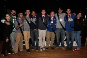 Members of the winning team and their Phi Sig coaches  (Photo by Samantha Reposa/Charger Bulletin photo)