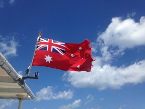 The Australian flag flying high  (Photo by Erica Naugle)