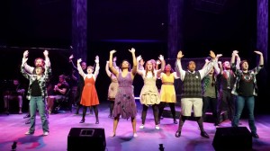 Final scene from Spring Awakening of cast singing "The Song of Purple Summer" (photo provided by Heather Konish)