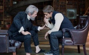 Jeff Bridges, left, and Brenton Thwaites in a scene from The Giver. (AP photo)