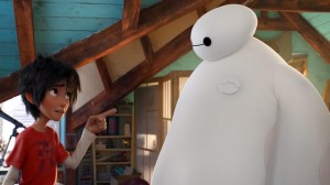 Hiro Hamada, voiced by Ryan Potter, left, and Baymax, voiced by Scott Adsit, in a scene from Big Hero 6 (AP photo)