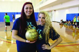 Foundation Chair Lia Veley, left, and Alexis Hanna, head of PR, at Phi Set Spike! (Photo provided by Alexis Hanna/Charger Bulletin photo)