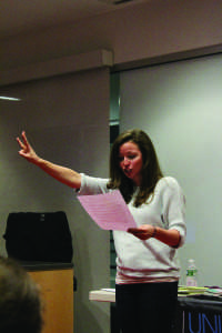  Slam Poet Sierra DeMulder presented at UNH on March 7 (Photo by Leah Meyers/Charger Bulletin photo)