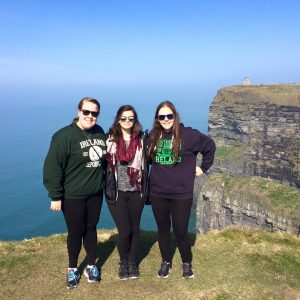 Jess and her friends Cassidy and Marissa in Ireland (Photo provided by Jess Sullivan/Charger Bulletin photo)