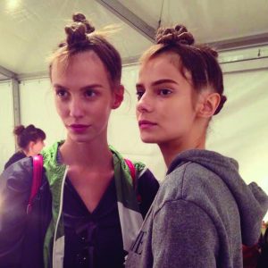 Marc by Marc Jacobs decided to take a spin on the traditional schoolgirl buns (Photo obtained via The Gloss)