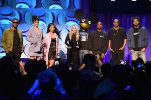 Some of the artists in support of Tidal (AP photo)
