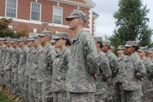  The members of the UNH Army ROTC showed their respect throughout the Sept. 11 ceremony, which was held in the Maxcy Quad on the fourteenth anniversary of the attacks. 